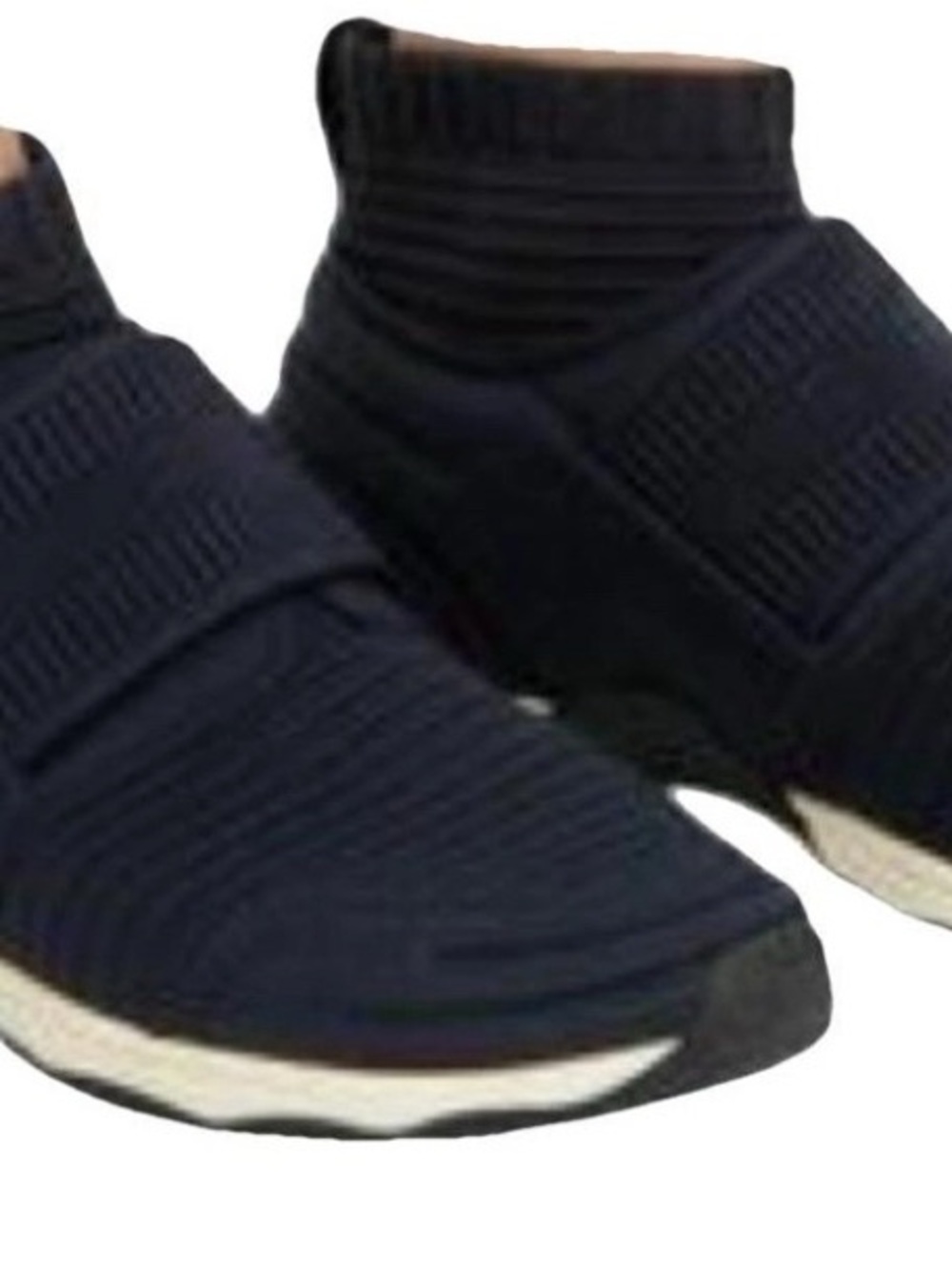 CHANEL Dark Blue Knit High-Top Sneakers - Picture 2 of 10